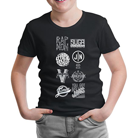 BTS -  Logo Siyah Çocuk Tshirt